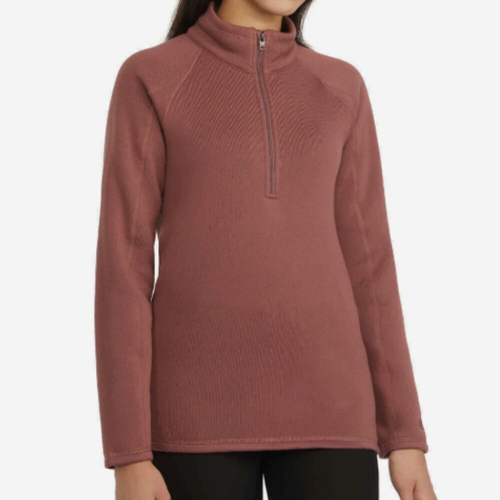 Stormpack Women’s Burgundy Fleece Pullover Quarter Zip Sweater Size M Brown NWOT